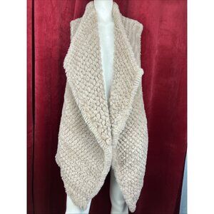 NWT NOS S Bebe Faux Fur Knit Cardigan Coat Sweater Vest